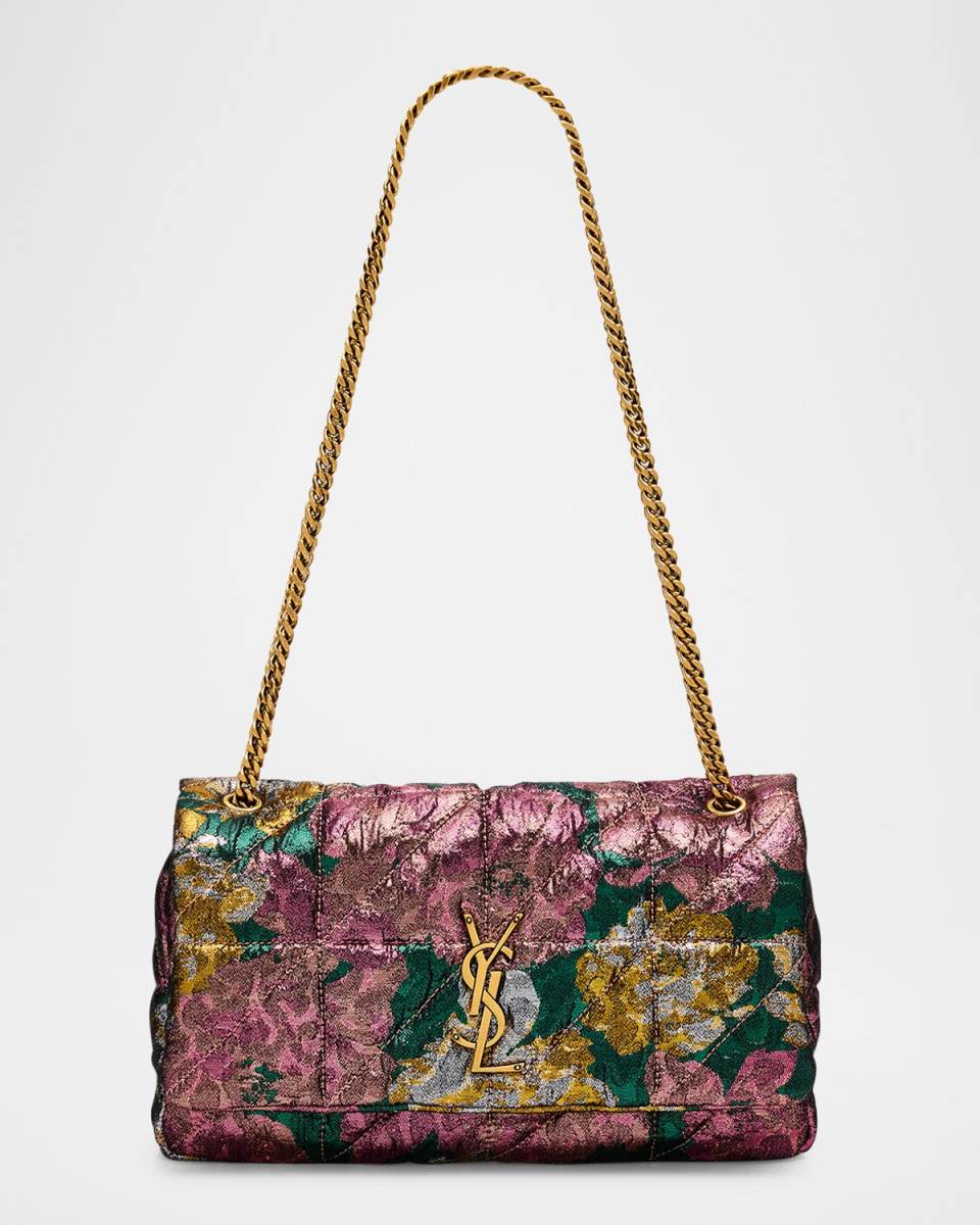 Jamie Medium YSL Chain Shoulder Bag in Brocade Wool